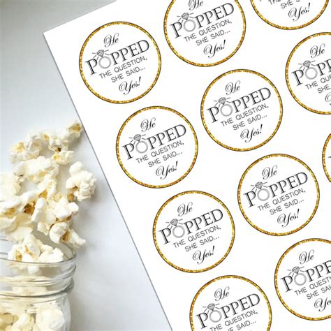 He Popped The Question Popcorn Free Printable